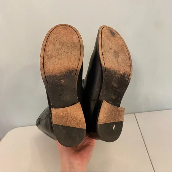 Frye Melissa Button Black Leather Knee High Boot Extended Calf size 9 - Picture 6 of 10